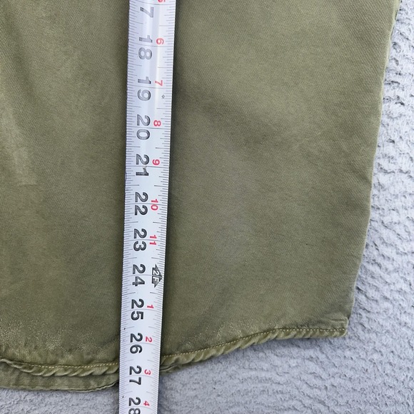 Pulp Shirt Womens XL Olive‎ Green Lyocell Tencel Button Front Boxy 3/4 Sleeve - Picture 11 of 14